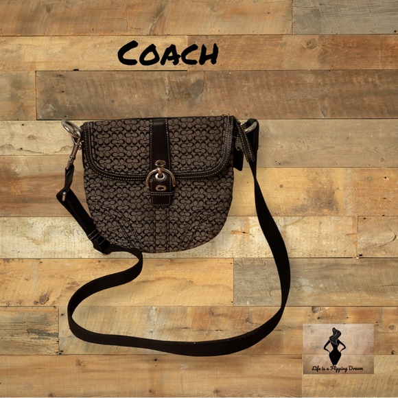 Coach Handbags - Coach Signature Black Crossbody #1422